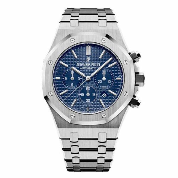 audemars piguet royal oak chronograph 41mm blue grande tapisserie dial 26320st watch 2602 0xg3q 1