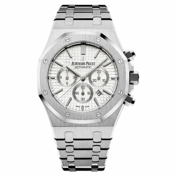 audemars piguet royal oak chronograph 41mm silver toned dial 26320st oo 1220st 02 watch 8633 hlcrn
