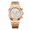 audemars piguet royal oak chronograph white dial rose gold on 904l steel watch 6556 q8c9m