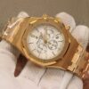 audemars piguet royal oak chronograph white dial rose gold on 904l steel watch 8148 s4vsg