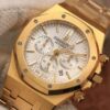 audemars piguet royal oak chronograph white dial rose gold on 904l steel watch 9963 rp1rd