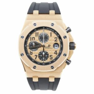 audemars piguet royal oak offshore chronograph 26470or oo a002cr 01 rose gold pink dial on rubber strap watch 3081 dih0x