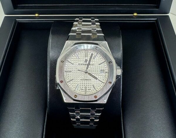 audemars piguet royal oak self winding stainless steel 41mm silver dial watch 3803 wwoap