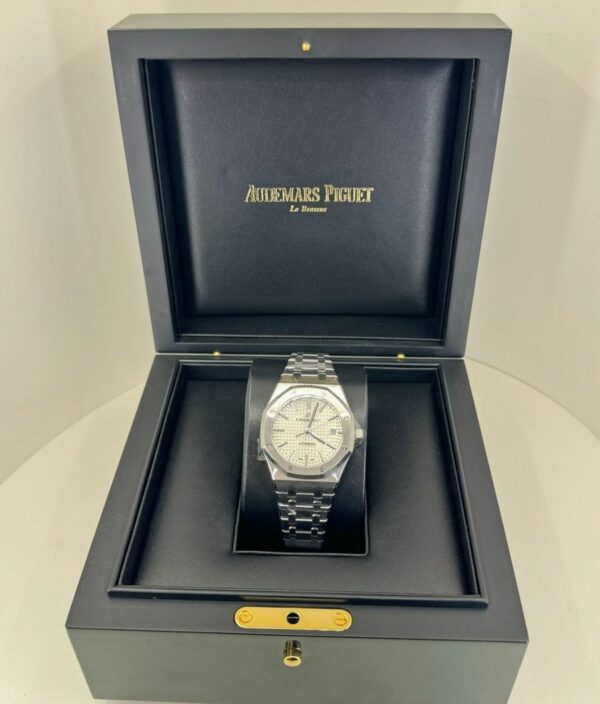 audemars piguet royal oak self winding stainless steel 41mm silver dial watch 6631 y7tsw