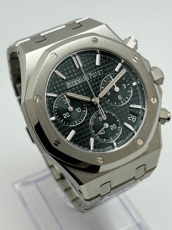 audemars piguet royal oak selfwinding chronograph 50th anniversary steel bracelet green dial ref 23 26240st oo 1320st 04 watch 4770 k0eed