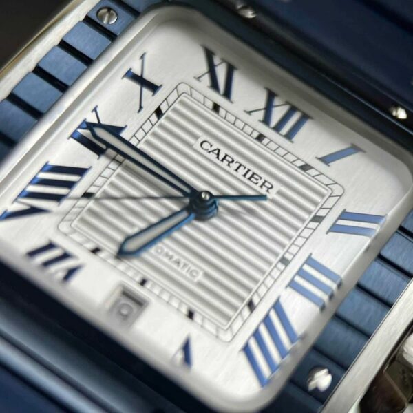cartier santos de cartier large model automatic movement steel pvd interchangeable metal and rubber straps wssa0047 watch 1889 f2eiz