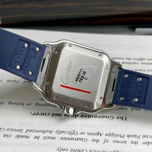 cartier santos de cartier large model automatic movement steel pvd interchangeable metal and rubber straps wssa0047 watch 5837 ftymy