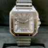 cartier santos de cartier watch large model automatic movement steel adlc interchangeable metal and rubber bracelets wssa0037 3487 u5upd