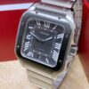 cartier santos de cartier watch large model automatic movement steel adlc interchangeable metal and rubber bracelets wssa0037 4485 8icmq