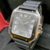 cartier santos de cartier watch large model automatic movement steel adlc interchangeable metal and rubber bracelets wssa0037 8752 x6w6t