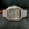 cartier santos de cartier watch large model automatic movement steel adlc interchangeable metal and rubber bracelets wssa0037 9295 1cszz