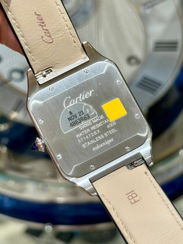 cartier santos dumont watch extra large model hand wound mechanical movement steel leather wssa0032 1023 t3y2c