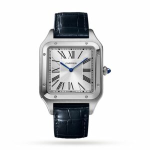 cartier santos dumont watch extra large model hand wound mechanical movement steel leather wssa0032 4315 w4s0l
