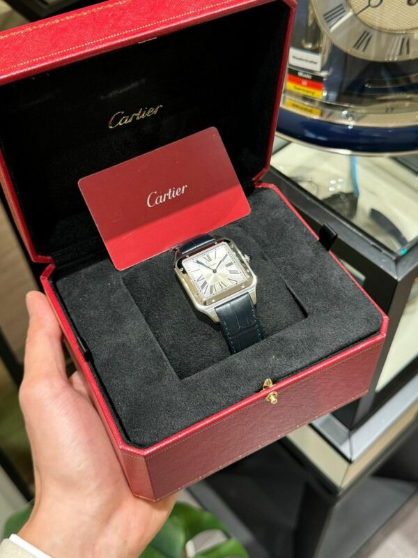 cartier santos dumont watch extra large model hand wound mechanical movement steel leather wssa0032 8077 zliwj