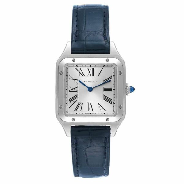cartier santos dumont watch large model quartz movement steel leather wssa0022 2836 hlg6d