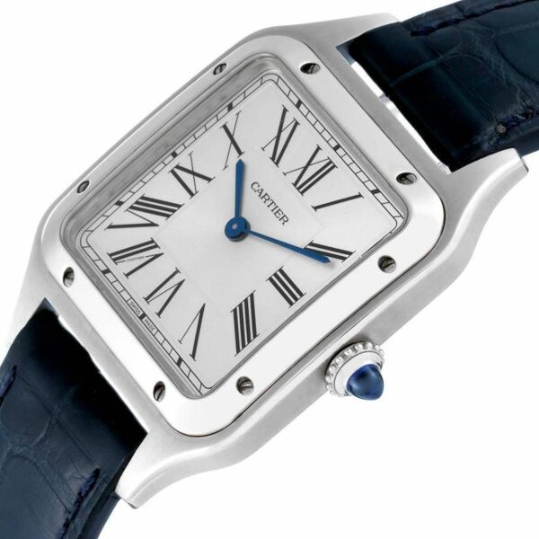 cartier santos dumont watch large model quartz movement steel leather wssa0022 7041 xkaaa