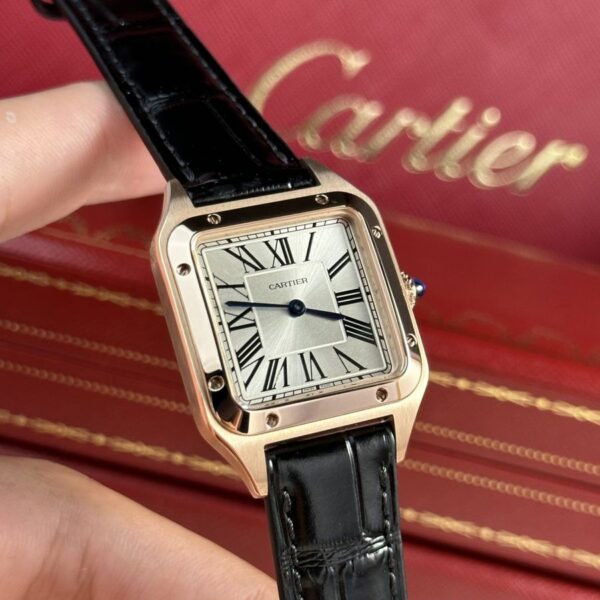 cartier santos dumont watch xl model rose gold leather strap wgsa0032 2634 fubjl