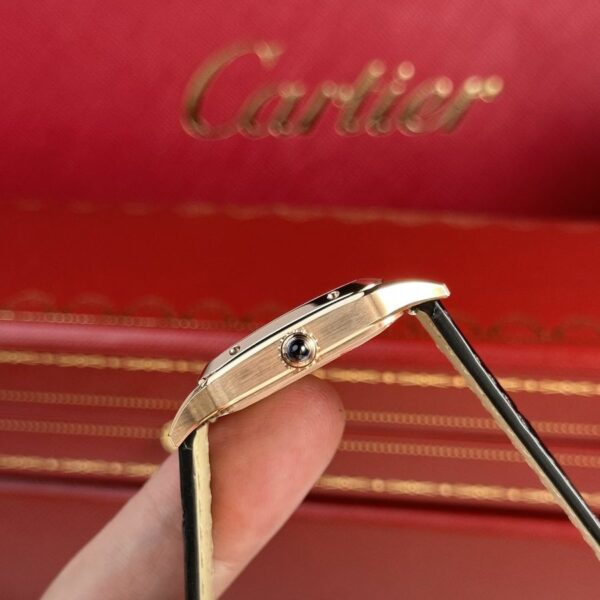 cartier santos dumont watch xl model rose gold leather strap wgsa0032 5182 v7wmb