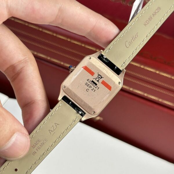 cartier santos dumont watch xl model rose gold leather strap wgsa0032 6501 lpgp2