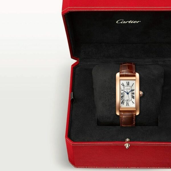 cartier tank americaine watch large model mechanical movement with automatic winding rose gold wgta0046 5931 m5qiw