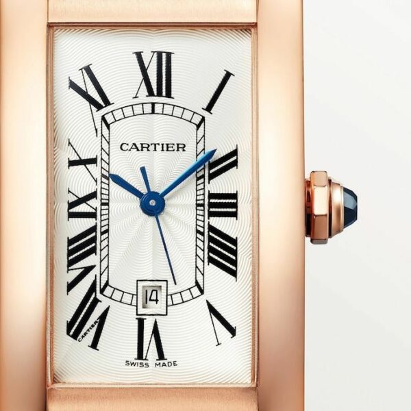 cartier tank americaine watch large model mechanical movement with automatic winding rose gold wgta0046 7783 bh6mu