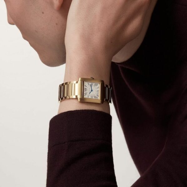 cartier tank franaise watch medium model quartz movement yellow gold wgta0113 6141 jkhhv