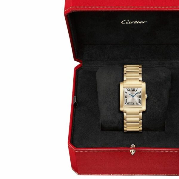 cartier tank franaise watch medium model quartz movement yellow gold wgta0113 6167 oaj9i