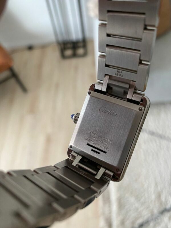 cartier tank must large model quartz movement steel 33 7mm x 25 5mm wsta0052 watch 4149 qjnwv
