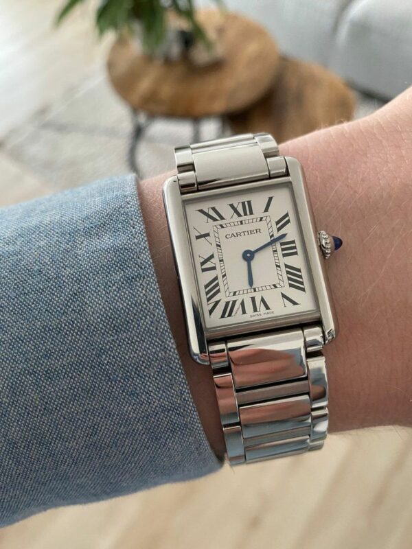 cartier tank must large model quartz movement steel 33 7mm x 25 5mm wsta0052 watch 7828 4onbg