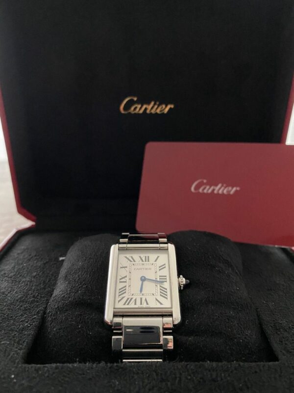 cartier tank must large model quartz movement steel 33 7mm x 25 5mm wsta0052 watch 8918 hy5pf