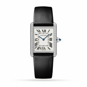cartier tank must watch large model quartz movement steel case bezel set with 42 brilliant cut diamonds w4ta0017 7569 qcpoo