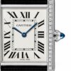 cartier tank must watch large model quartz movement steel case bezel set with 42 brilliant cut diamonds w4ta0017 8264 my1zu