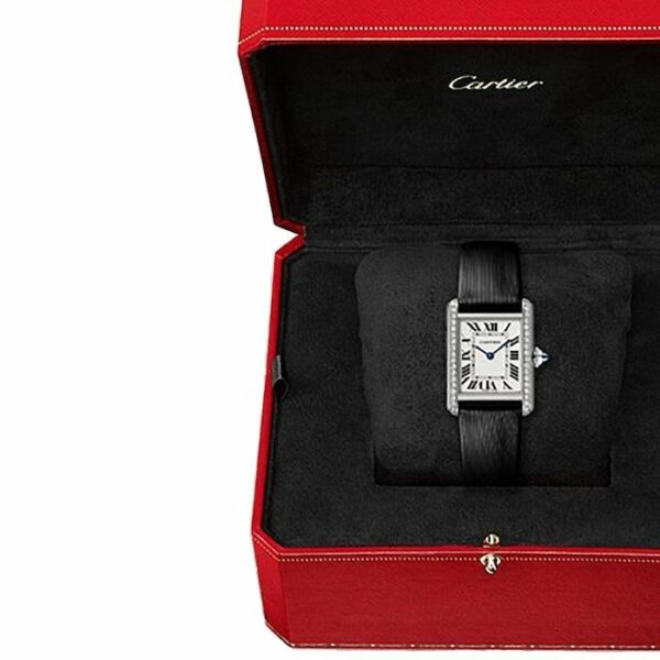 cartier tank must watch small model quartz movement steel case w4ta0016 6555 nddqh
