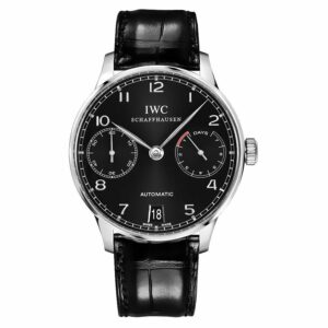 iw500703 iwc portugieser automatic black dial mens watch 5457 uk1pu