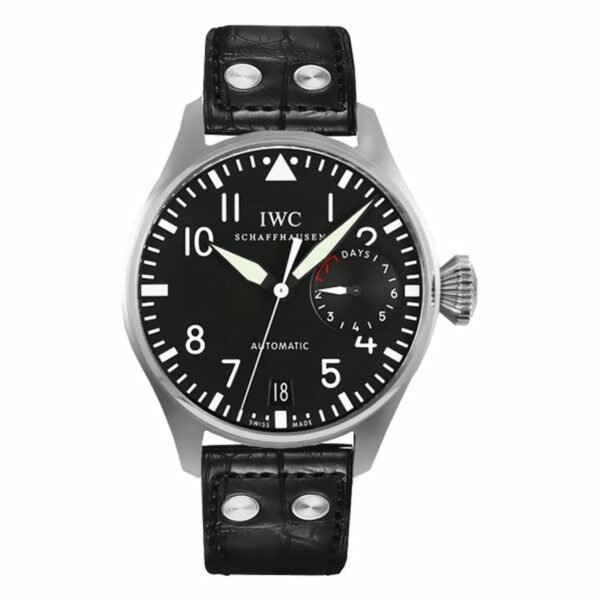 iw500901 iwc big pilots watch for men automatic movement black dial black strap 3051 skpxh