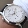jaeger lecoultre master geographic steel 1428421 silver dial mens watch 6297 x9xz2