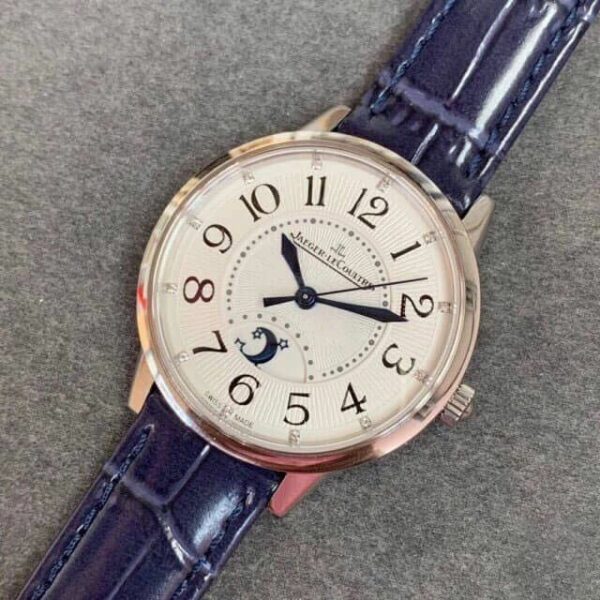 jaeger lecoultre rendez vous 3448410 blue strap ladies watch 7750 ftgnl