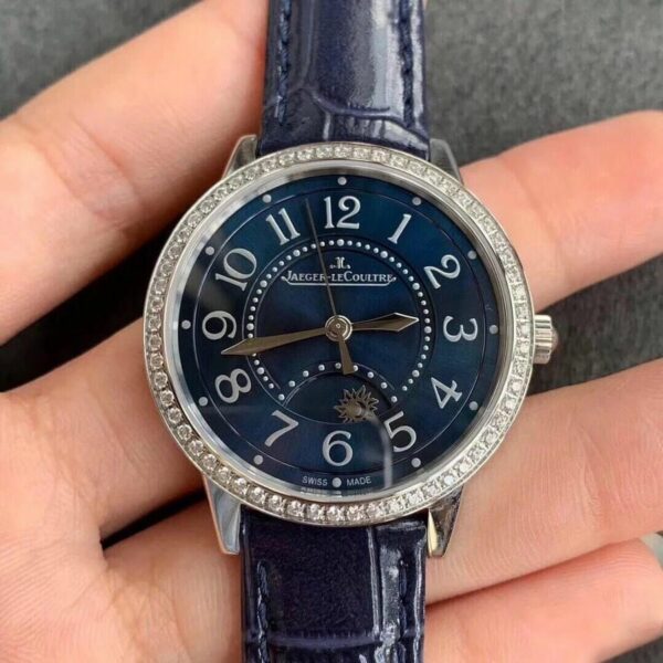 jaeger lecoultre rendez vous 3448480 diamond set blue dial ladies watch 2868 yhgji