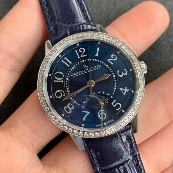 jaeger lecoultre rendez vous 3448480 diamond set blue dial ladies watch 5599 msbpd