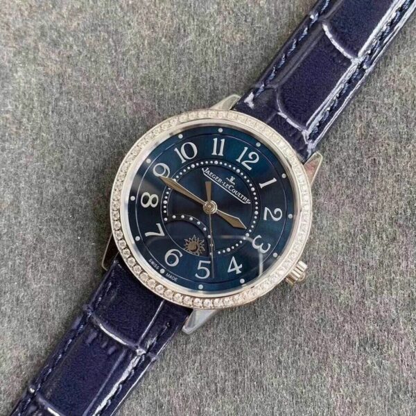 jaeger lecoultre rendez vous 3448480 diamond set blue dial ladies watch 7664 a0q2q