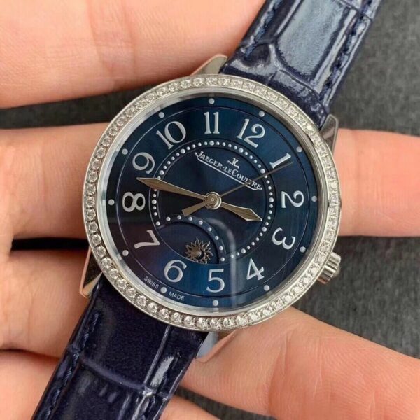 jaeger lecoultre rendez vous 3448480 diamond set blue dial ladies watch 9393 yj7ez