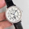 jaeger lecoultre rendez vous 3612420 black leather strap white dial ladies watch 2240 tvq05