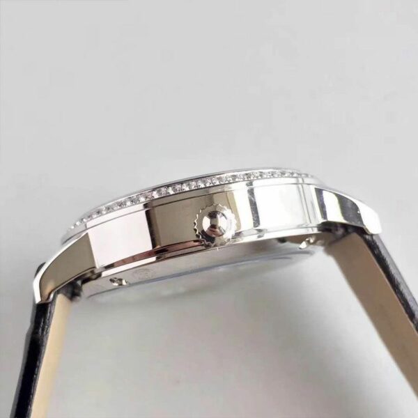 jaeger lecoultre rendez vous 3612420 black leather strap white dial ladies watch 6883 vvlx3