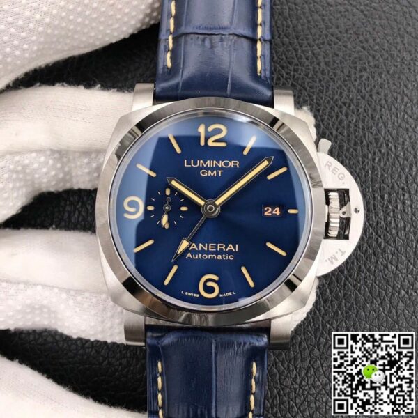 panerai luminor gmt pam1033 blue dial p9011 watch 1112 qnqp8