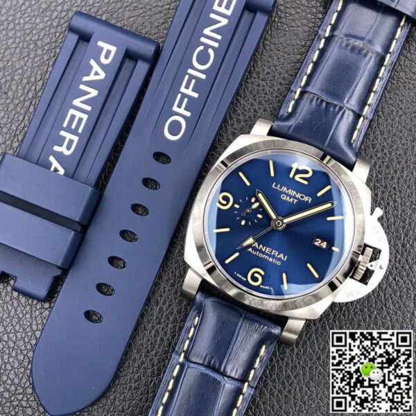 panerai luminor gmt pam1033 blue dial p9011 watch 8796 iipm6
