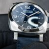 panerai luminor marina pam1157 w ttf ss blue dial blue nylon strap p9010 watch 7035 t9ddu