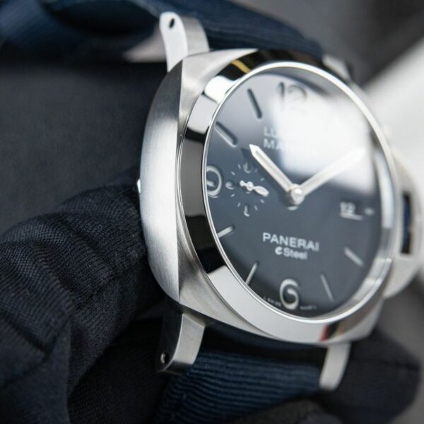 panerai luminor marina pam1157 w ttf ss blue dial blue nylon strap p9010 watch 7627 vdy67