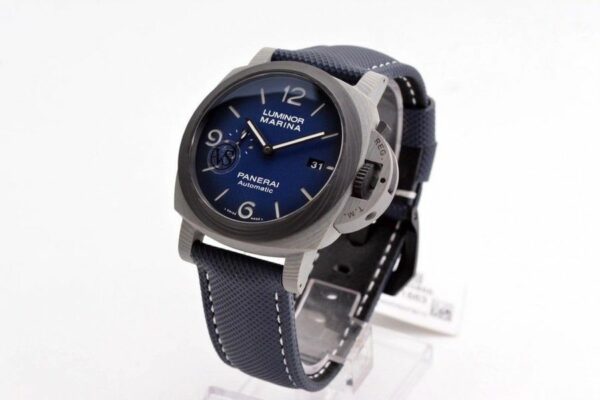 panerai luminor marina pam1663 vsf carbotech blue dial p9010 watch 5681 ghius