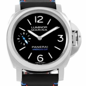 panerai luminor pam724 oracle team usa hwf ss black dial black leather strap 6497 watch 1573 h8vgu