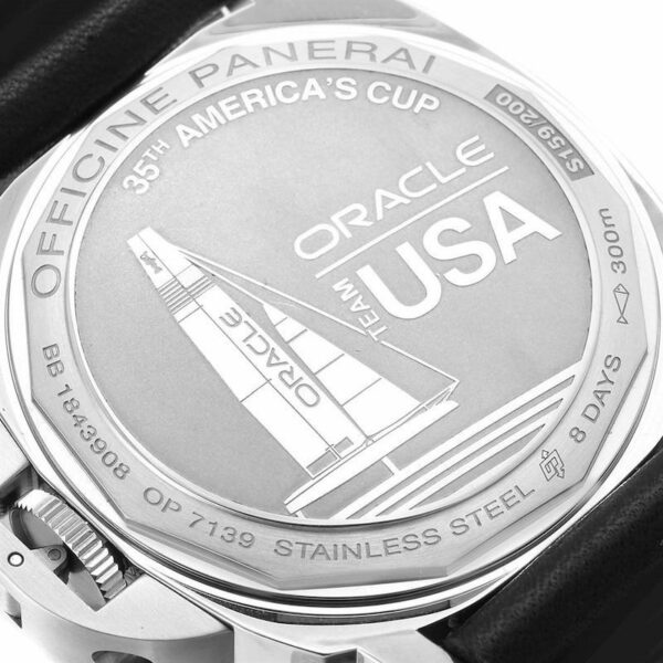 panerai luminor pam724 oracle team usa hwf ss black dial black leather strap 6497 watch 5181 lwx5s